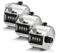 Koprek 3 Pcs Tally Counter, 4-Digit Clicker Counter, Metal Hand Tally Counters Clicker, Mechanical Manual Counter for Golf Scoring, Sports, Attendance, Event Counting, Lap, Durable Clicker Counter