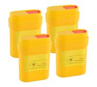 Koprek 4 Pieces Travel Sharps Bins, Yellow Small Portable Sharp Box for Needle Disposal, Suitable for Travel and Everyday Personal Use