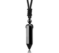 Koprek Natural Healing Crystal Necklace for Women Men, Hexagonal Crystal Pendant Point Crystals Pendant Necklace, Adjustable Rope Chakra Necklaces, As a Gift, Suitable for Everyday Wear