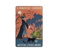 KOPUTE A Magical Garden Witch Lives Here tin sign, Kitchen Witch Decor Print, Wiccan Wall Art, Witchy Art,Retro style, farmhouse decoration, home, bar, garage, tin sign 14x20cm…