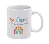 KOPUTE Be A Rainbow In Someone Else's Clouds, Homeschool Inspirational Quot,White Mug,Funny Coffee Mug,The Best Gift for Colleagues,Parents,And Grandparents,110z Men And Women