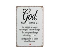 KOPUTE Bible Verse God Grant Me The Serenity To Accept The Things I Cannot Change Sign Decor Funny Metal Sign Poster Wall Art for Kitchen Garden Bathroom Farm Home Coffee Decor Tin Sign,5.5x8 inches