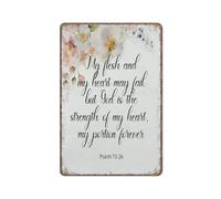 KOPUTE Bible Verse Signs,Christian Gift for Woman Prayers Religious Gift,Scripture Decor,Funny Metal Sign Poster Wall Art for Kitchen Garden Bathroom Farm Home Coffee Decor Tin Sign,8x12 inches