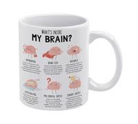 KOPUTE Brain Mug, Psychology Mug, The Human Brain Anatomy Mug, Mental Health Mug, Funny Coffee Mug,A Happy Cup for Children,The Best Gift for Colleagues,Parents,And Grandparents,110z Men And Women