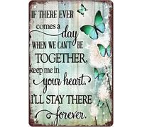 KOPUTE Butterfly Metal Tin Sign I'll Stay There Forever Retro Poster Plaque Wall Decor Gift For Home Bar Kitchen Coffee Man Cave Garage Wall Decor Art Tin Sign 5.5x8 Inch
