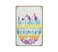 KOPUTE Camping Decor Funny Camping Sign Rustic Colorful Outsider Sign Home RV Camper Decor,Funny Metal Sign Poster Wall Art for Kitchen Garden Bathroom Farm Home Coffee Decor Tin Sign,8x12 inches