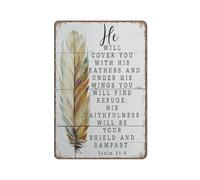 KOPUTE Christian Decor Sign Inspirational Sign Rustic Christian Sign Christian Decorations Funny Metal Sign Poster Wall Art for Kitchen Garden Bathroom Farm Home Coffee Decor Tin Sign,5.5x8 inches