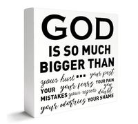 KOPUTE Christian Decor Wooden Box Sign, Religious Scripture Desk Decor Bible Verse Home Office Bedroom Decoration, You Shame, Christian Gifts, Baptism Christening Gifts 5 x 5 Inches