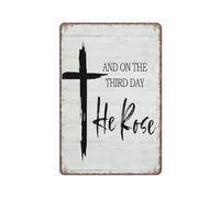 KOPUTE Christian Easter Decor Tin Sign Decor Godly Gift tin sign Easter Gift For Funny Metal Sign Poster Wall Art for Kitchen Garden Bathroom Farm Home Coffee Decor Tin Sign,12x16 inches