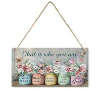 KOPUTE Christian Flower Wall Art Farmhouse Flower in Vase Wall Decor Scripture Bible Verses Painting Painting Art,Farmhouse Wooden Plaque Decor Office Decor Sign Rustic Home Decoration 10X16 inch