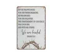 KOPUTE Christian Religious Decorations Inspirational Bible Verse Sign for Home Funny Metal Sign Poster Wall Art for Kitchen Garden Bathroom Farm Home Coffee Decor Tin Sign,8x12 inches
