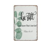 KOPUTE Christian Sign, Rustic Sign Decor, White Decor, Table Decor Art, Christian Decor Funny Metal Sign Poster Wall Art for Kitchen Garden Bathroom Farm Home Coffee Decor Tin Sign,8x12 inches