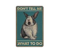 KOPUTE Cute Rabbit tin sign, Rabbit Dont Tell Me What To Do tin sign,Retro Signs Home Decoration Gifts for Mom, Dad And Friends Metal Tin Sign 14X20cm