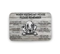 KOPUTE Dalmatian Doormat,Visiting My House Mat, For Dog Lover, Funny Dog Doormat Coral Velvet Rug,Funny Doormat, Home Decor, Welcome Mat,Indoor Doormat,Front Back Door Mat 43x76 cm