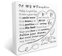 KOPUTE Daughter Gift From Mom, Follow Your Dreams Wood Box Block Sign Desk Decor Gift Ideas for Daughter Home Office Bedroom Shelf Table Decor 5 x 5 Inches