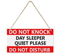 KOPUTE Do Not Knock day sleeper quiet please Do Not disturb,Farmhouse Wooden Plaque Decor Office Decor Sign Rustic Home Decoration 5X10 inch