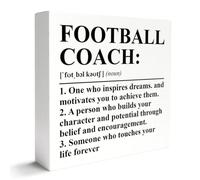 KOPUTE Football Gifts, Football Coach Appreciation Thank You Gifts, Football Coach Retiret Christmas Birthday Gifts, Football Coach Gifts from Team, Wooden Box Sign 7 x 7 Inches