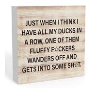 KOPUTE Funny Just When I Think I Have All My Ducks Sign, Home Office Desk Decor for Wo, Office Shelf Cubicle Table Decor Office Gifts for Coworkers 7 x 7 Inches