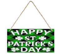 KOPUTE Funny St Patricks Day Decorations,Irish Shamrock Theme Decor,Happy St.Patrick's Day Wood Plaque Sign Farmhouse Wooden Plaque Decor Office Decor Sign Rustic Home Decoration 5X10 inch