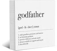 KOPUTE Godfather Definition Wooden Box Sign Christian Godfather Gift Inspirational Rustic Office Desk Baptism Wood Block Plaque Home Shelf Table Cubicle Decor 7 x 7 Inches