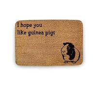 KOPUTE Guinea Pig Doormat, Funny Welcome Mat, 43x76cm, Black
