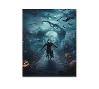 KOPUTE Halloween Horror Reaper Halloween Series Poster Canvas, Suitable for Home Decoration,Dining Room Decor, Bedroom Art, Wall Decor Living Room, Wall Art, Frameless 8x10inch