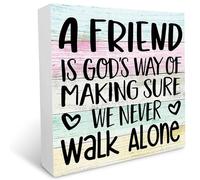 KOPUTE hip Wood Box Sign, A is God's Way of Making Sure We Never Walk Alone, Wood Plaque Table Art Sign, hip Table Art Sign, Desk Plaque for Best, 5 x 5 Inches