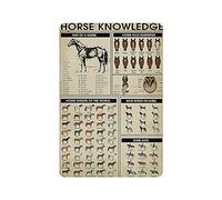 KOPUTE Horse Knowledge tin sign, Horse Breeds tin sign, Vintage Horse Wall Art,Horse Lover Gift,Vintage Horse Lover,Retro style, farmhouse decoration, home, bar,garage, tin sign 14x20cm