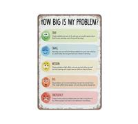 KOPUTE How big is my problem poster, Zones of regulation poster, Size of the problem chart, Feelings chart, Calm down corner,Retro Metal tin sign Wall Art Kitchen Garden Farm Home Decoration, 20X30cm