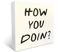 KOPUTE How You Doin Wood Box Sign Inspirational Self Help Wooden Block Sign Farmhouse Home Office Desk Shelf Decor Uplifting Gift 5 x 5 Inches