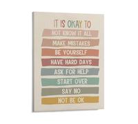KOPUTE Inspirational It Is Okay Classroom Poster, Classroom Decorations, Mental Health Wall Art with,Home Decoration,Bedroom Art, Wall Decor Living Room, Wall Art, Frameless 12x16inch