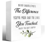 KOPUTE Inspirational Wood Block Signs,Never Underestimate the Difference Wooden Box Sign for Home Shelf Office Tabletop Desk Decor,Funny Motivational Office Sign Decor 5 x 5 Inches