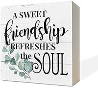 KOPUTE Inspirational Wood Signs, A Sweet hip Refreshes the Soul, Box Sign Decor Tabletop, Decor Wood Block Plaque Tabletop, Rustic Wood Shelf Decor, hip Sign, Gift for Best 5 x 5 Inches