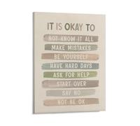 KOPUTE It Is Okay Boho Classroom Poster, Classroom Decor, Neutral Mental Health Posters Wall Art with,Home Decoration,Bedroom Art, Wall Decor Living Room, Wall Art, Frameless 8x10inch