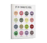 KOPUTE It Is Okay to Feel Print - Emotional Support Wall Art for Kids Room - Boho Motivational Decor,Home Decoration,Bedroom Art, Wall Decor Living Room, Wall Art, Frameless 12x16inch