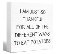 KOPUTE Kitchen Wood Sign Decor,Rustic Kitchen Wood Block Signs for Kitchen Shelf Counter Table Decor,Funny Kitchen Sign Farmhouse Kitchen Sign Counter Decoration 5 x 5 Inches