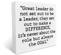 KOPUTE Leader Thank You Appreciation Gifts, They Set Out to Make A Difference, Leader Retiret Farewell Going Away New Job Leaving Gift, Wooden Box Sign Desk Decor 7 x 7 Inches