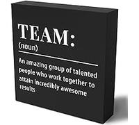 KOPUTE Office for Work Motivational Wood Sign Desk Decor Rustic Black Wooden Box Sign for Home Office Living Room Shelf Tabletop Centerpieces Counter Coworker Gifts Team Gifts 5 x 5 Inches