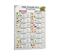 KOPUTE Pre Diabetes Food List Poster Diabetic Diet Plan Canvas Print Healthy Eating Guide Dining Room Decor, Bedroom Art, Wall Decor Living Room, Wall Art, Frameless 12x16inch