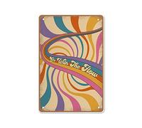 KOPUTE Psychedelic Art, 70s Home Decor, 70s Rainbow tin Sign, Hippie tin Sign, Retro Home Decor, 70s Decor, Retro Style, Wall Decoration, Farmhouse Decoration, Gifts for Mom Dad, 14 x 20cm