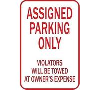 KOPUTE Restriction Caution Tin Signassigned Parking Only Violators Will Be Metal Sign Garage Parking Yard Aluminum Sign Home Bar Kitchen Coffee Man Cave Garage Wall Decor Art Tin Sign 12x16 Inch