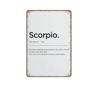 KOPUTE Scorpio Definition,Zodiac Poster Gift, Astrology Wall Decor,Gift For Scorpio,Zodiac Print,Scorpio Poster,Retro Metal Poster Wall Art Kitchen Garden Farm Home Decoration, 30X40cm