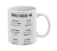 KOPUTE Self-care Mug,Challenging Negative Thoughts, Mindfulness Mug,Funny Coffee Mug,A Happy Cup for Children,The Best Gift for Colleagues,Parents,And Grandparents,110z Men And Women