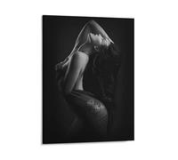 KOPUTE Sexy Pinup Pretty Ass Pinup Girl Hot Girl Nude Poster Man Cave Garage Decor Fishnet Dark Silhouette Arched Back Dining Room Decor, Bedroom Art, Wall Decor Living Room,Frameless 20x30inch