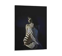 KOPUTE Sexy Woman Body Painting on Canvas Poster Light Shadow Stripe Pattern Modern Abstract Dining Room Decor, Bedroom Art, Wall Decor Living Room,Frameless 20x30inch