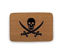 KOPUTE Skeletal pirate doormat, Skeletal pirate decor,Skeletal pirate decorations,Pirate doormat,Pirate door mat,Pirate decor,Indoor Doormat,Front Back Door Mat,Coral Velvet Rug 40x60cm