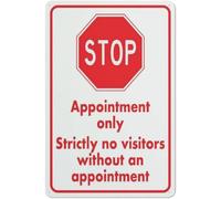 KOPUTE Stop Appointment Only Strictly No Visitors Without An Appointment Sign Metal Aluminum Signs Home Bar Kitchen Coffee Man Cave Garage Wall Decor Art Tin Sign 5.5x8 Inch