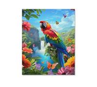 KOPUTE Strange Parrot,Animals Art Poster Canvas- Perfect for Wall Artrations, Dining Room Decor, Bedroom Art, Wall Decor Living Room, Wall Art, Frameless 20x30inch