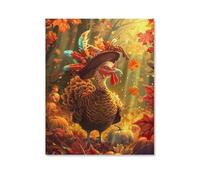 KOPUTE Strange Turkey,Thanksgiving Day Art Poster Canvas- Perfect for Wall Artrations, Dining Room Decor, Bedroom Art, Wall Decor Living Room, Wall Art, Frameless 20x30inch