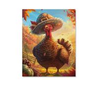 KOPUTE Strange Turkey,Thanksgiving Day Art Poster Canvas- Perfect for Wall Artrations, Dining Room Decor, Bedroom Art, Wall Decor Living Room, Wall Art, Frameless 8x10inch